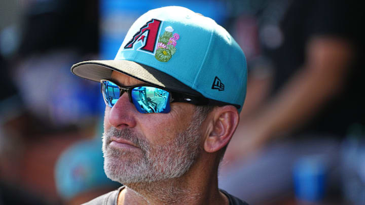 Diamondbacks manager Torey Lovullo walks the dugout during a spring training game in Surprise on Feb. 24, 2026.
