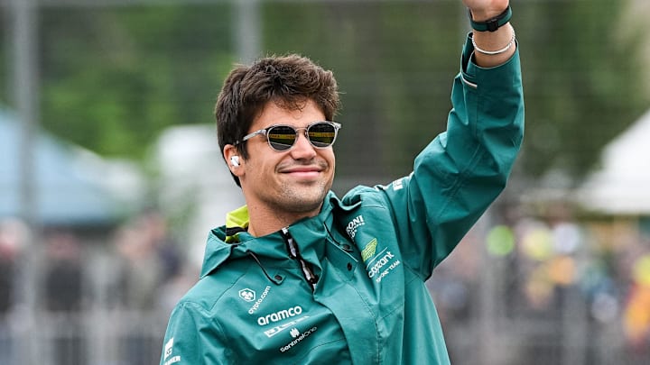 Jun 18, 2023; Montreal, Quebec, CAN; Aston Martin driver Lance Stroll (CAN) parades and salutes the Jun 18, 2023; Montreal, Quebec, CAN; Aston Martin driver Lance Stroll (CAN) parades and salutes the