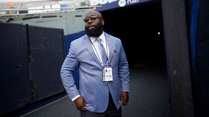 Tennessee Titans General Manager Ran Carthon arrives for their game against the Chicago Bears at Soldier Field in Chicago, Ill., Sunday, Sept. 8, 2024.
