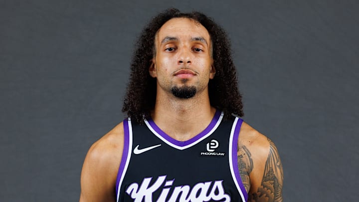 Sep 29, 2025; Sacramento, CA, USA; Sacramento Kings guard Devin Carter (22) during media day at Golden 1 Center. Mandatory Credit: Sergio Estrada-Imagn Images