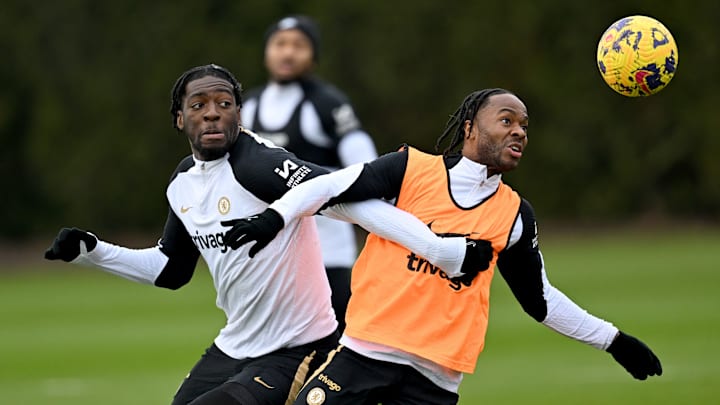 Axel Disasi (left) and Raheem Sterling were both been barred from first-team training for the first half of the season.