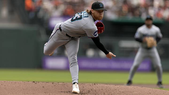 Miami Marlins starting pitcher Max Meyer Miami Marlins starting pitcher Max Meyer