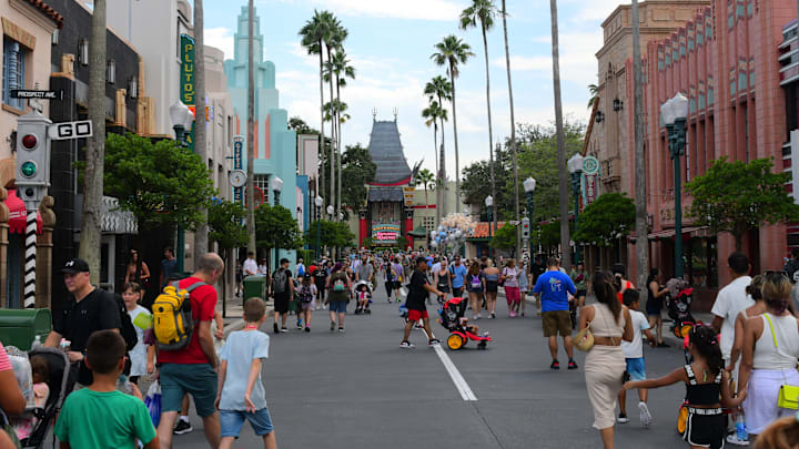 A look down the strip towards the Runaway Railroad ride. Photo Credit: Brian Miller