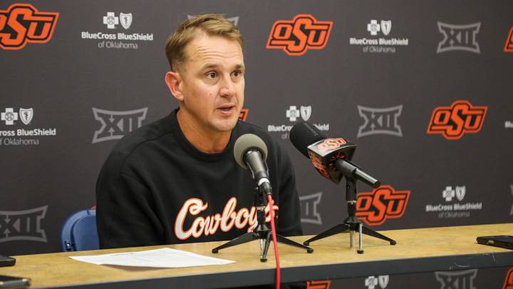 Oklahoma State Cowboys head coach Eric Morris. Oklahoma State Cowboys head coach Eric Morris.