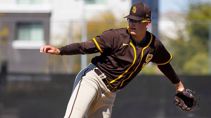 Mar 15, 2022; Peoria, AZ, USA; San Diego Padres pitcher Garrett Hawkins during spring training workouts at the San Diego Padres Spring Training Complex. Mandatory Credit: Mark J. Rebilas-USA TODAY Sports Mar 15, 2022; Peoria, AZ, USA; San Diego Padres pitcher Garrett Hawkins during spring training workouts at the San Diego Padres Spring Training Complex. Mandatory Credit: Mark J. Rebilas-USA TODAY Sports