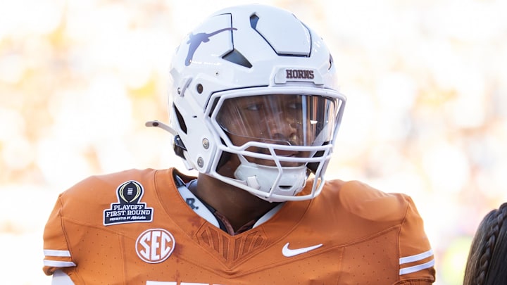 Texas Longhorns offensive lineman Brandon Baker (73) against the Clemson Tigers during the CFP National playoff first round at Darrell K Royal-Texas Memorial Stadium.