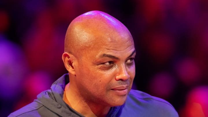 Jan 21, 2023; Phoenix, Arizona, USA; Phoenix Suns former player Charles Barkley in attendance at Footprint Center. Mandatory Credit: Mark J. Rebilas-Imagn Images