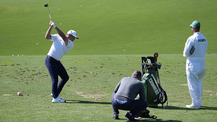 Bryson DeChambeau continued tinkering with his driver Tuesday at Augusta National.