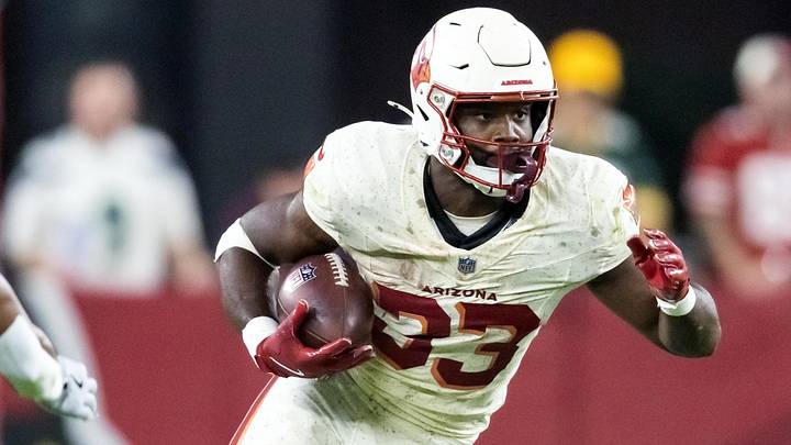 Arizona Cardinals running back Trey Benson. Arizona Cardinals running back Trey Benson.