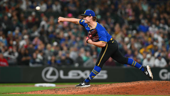 Seattle Mariners reliever Troy Taylor throws during a game against the Texas Rangers on Sept. 14 at T-Mobile Park. Seattle Mariners reliever Troy Taylor throws during a game against the Texas Rangers on Sept. 14 at T-Mobile Park.