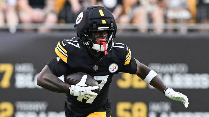 Aug 13, 2026; Pittsburgh, Pennsylvania, USA; Pittsburgh Steelers wide receiver Germie Bernard (17) runs after a catch against the Green Bay Packers during the first half at Acrisure Stadium. Mandatory Credit: Barry Reeger-Imagn Images Aug 13, 2026; Pittsburgh, Pennsylvania, USA; Pittsburgh Steelers wide receiver Germie Bernard (17) runs after a catch against the Green Bay Packers during the first half at Acrisure Stadium. Mandatory Credit: Barry Reeger-Imagn Images