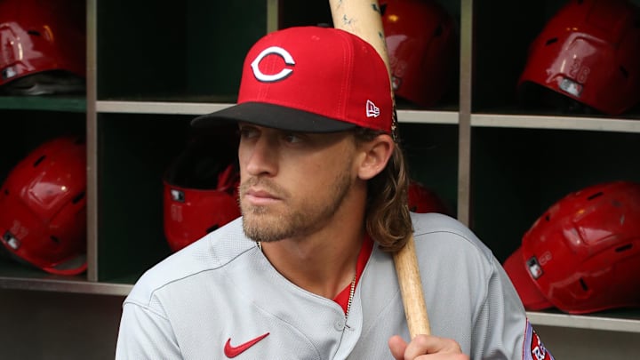 Cincinnati Reds center fielder TJ Friedl (29) prepares to bat.