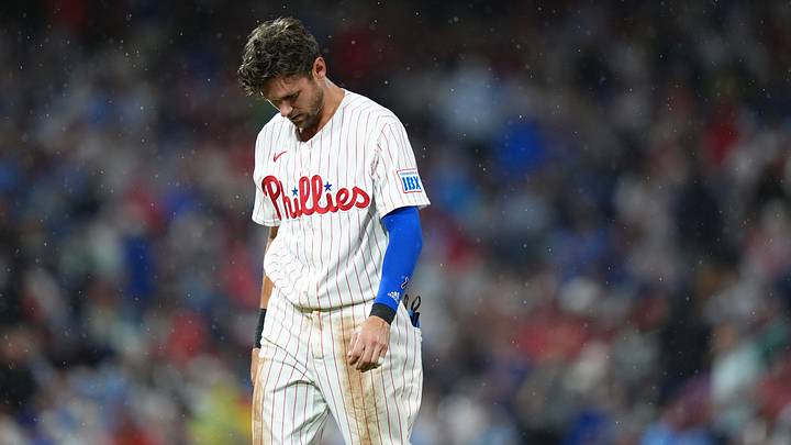 Jul 21, 2026; Philadelphia, Pennsylvania, USA; Philadelphia Phillies infielder Trea Turner (7) reacts against the Los Angeles Dodgers in the third inning at Citizens Bank Park. Mandatory Credit: Kyle Ross-Imagn Images Jul 21, 2026; Philadelphia, Pennsylvania, USA; Philadelphia Phillies infielder Trea Turner (7) reacts against the Los Angeles Dodgers in the third inning at Citizens Bank Park. Mandatory Credit: Kyle Ross-Imagn Images