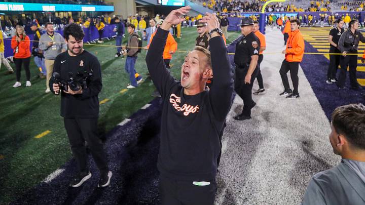 Oklahoma State Cowboys head coach Eric Morris. Oklahoma State Cowboys head coach Eric Morris.