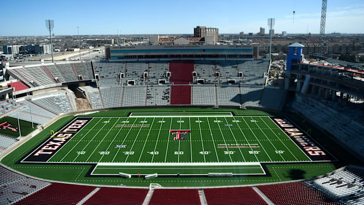 Construction continues in Jones AT&T Stadium, Thursday, Feb. 8, 2024.