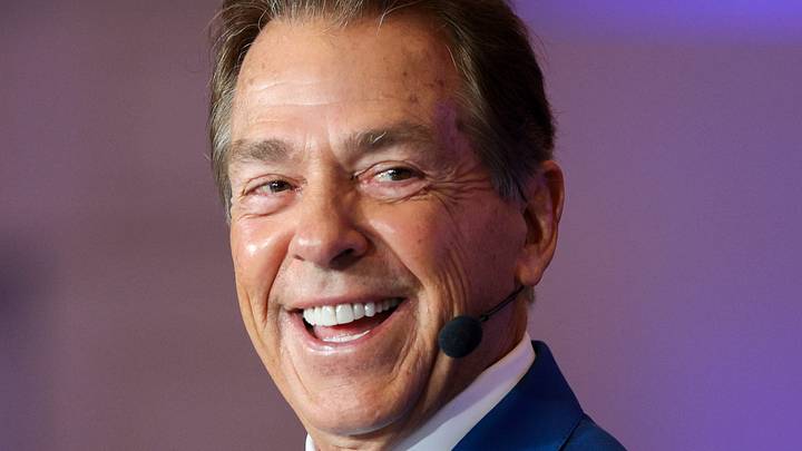 Former Alabama Crimson Tide coach and ESPN  analyst for College GameDay Nick Saban.