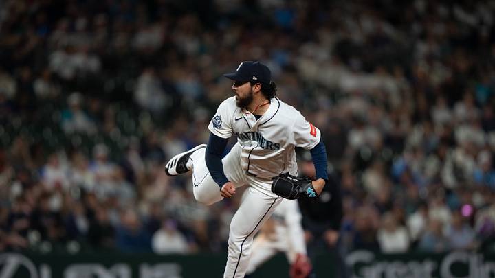 May 4, 2026; Seattle, Washington, USA;  Seattle Mariners reliever Andres Munoz (75) delivers a pitch during the ninth inning against the Atlanta Braves at T-Mobile Park. Mandatory Credit: Stephen Brashear-Imagn Images