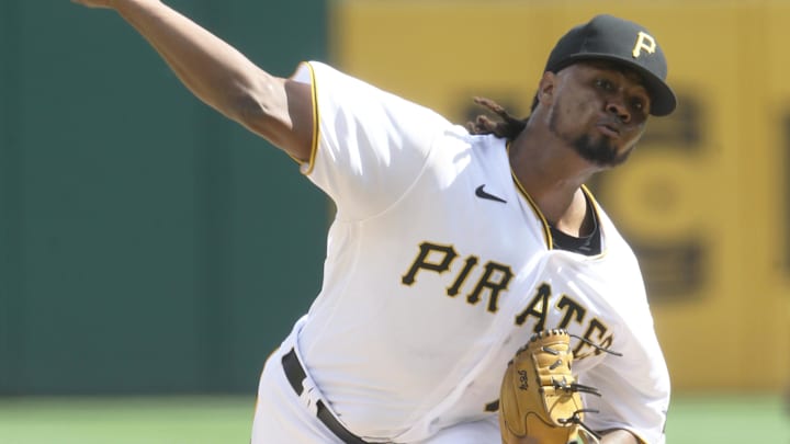 Sep 25, 2022; Pittsburgh, Pennsylvania, USA;  Pittsburgh Pirates starting pitcher Luis Ortiz (75)