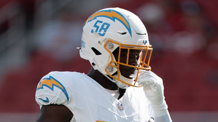 August 23, 2025; Santa Clara, California, USA; Los Angeles Chargers linebacker Marlowe Wax (58) warms up before the game against the San Francisco 49ers at Levi's Stadium. Mandatory Credit: Kyle Terada-Imagn Images August 23, 2025; Santa Clara, California, USA; Los Angeles Chargers linebacker Marlowe Wax (58) warms up before the game against the San Francisco 49ers at Levi's Stadium. Mandatory Credit: Kyle Terada-Imagn Images