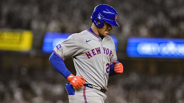 May 16, 2025; Bronx, New York, USA; New York Mets outfielder Juan Soto (22) reacts after grounding out against the New York Yankees during the seventh inning at Yankee Stadium. Mandatory Credit: John Jones-Imagn Images May 16, 2025; Bronx, New York, USA; New York Mets outfielder Juan Soto (22) reacts after grounding out against the New York Yankees during the seventh inning at Yankee Stadium. Mandatory Credit: John Jones-Imagn Images