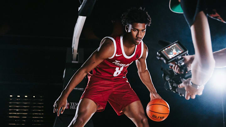 Dillon Battie takes a promotion photo at Temple. Dillon Battie takes a promotion photo at Temple.