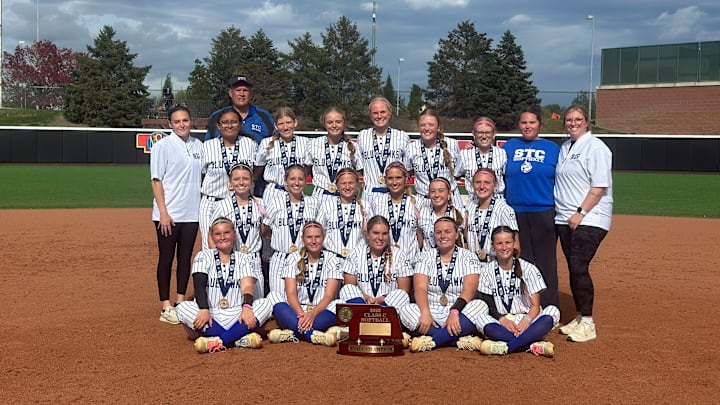 The Hastings St. Cecilia Bluehawks captured their first Class C softball title on Monday at Bowlin Stadium in Lincoln.
