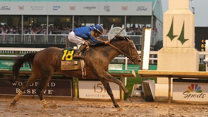 Sovereignty and jockey Junior Alvarado win the 151st Kentucky Derby.
