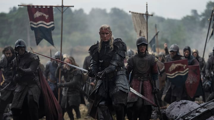 Matt Smith as Daemon Targaryen in House of the Dragon season 3. Photograph by Theo Whiteman/HBO.