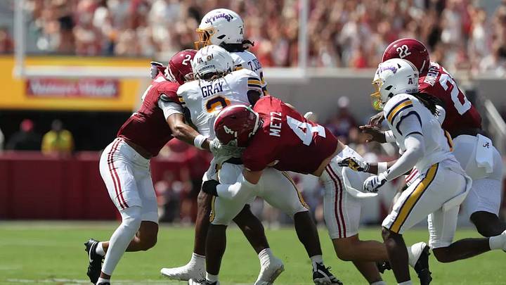 Alabama Defensive Back Zabien Brown (2) and Alabama Linebacker Luke Metz (4) in action against Eastern Carolina University at Bryant-Denny Stadium in Tuscaloosa, AL on Saturday, Sep 5, 2026. Alabama Defensive Back Zabien Brown (2) and Alabama Linebacker Luke Metz (4) in action against Eastern Carolina University at Bryant-Denny Stadium in Tuscaloosa, AL on Saturday, Sep 5, 2026.
