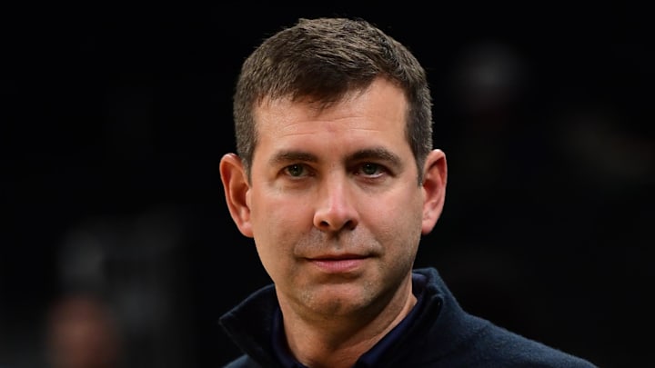 Nov 3, 2025; Boston, Massachusetts, USA; Boston Celtics director of basketball operations Brad Stevens seen prior to a game against the Utah Jazz at TD Garden. Mandatory Credit: Bob DeChiara-Imagn Images Nov 3, 2025; Boston, Massachusetts, USA; Boston Celtics director of basketball operations Brad Stevens seen prior to a game against the Utah Jazz at TD Garden. Mandatory Credit: Bob DeChiara-Imagn Images