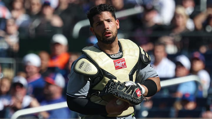 Chicago White Sox catcher Edgar Quero (7) against the New York Mets at Citi Field. 