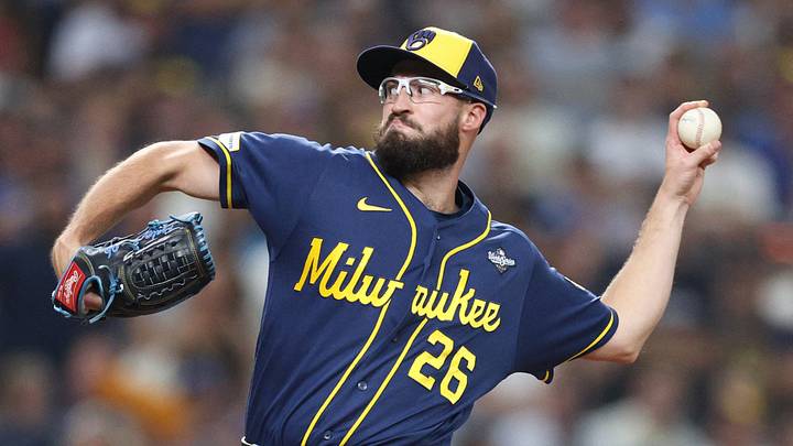 Oct 27, 2026; St. Petersburg, Florida, USA; Milwaukee Brewers pitcher Aaron Ashby (26) pitches during the ninth inning against the Tampa Bay Rays in game four of the 2026 World Series at Tropicana Field. Mandatory Credit: Nathan Ray Seebeck-Imagn Images Oct 27, 2026; St. Petersburg, Florida, USA; Milwaukee Brewers pitcher Aaron Ashby (26) pitches during the ninth inning against the Tampa Bay Rays in game four of the 2026 World Series at Tropicana Field. Mandatory Credit: Nathan Ray Seebeck-Imagn Images
