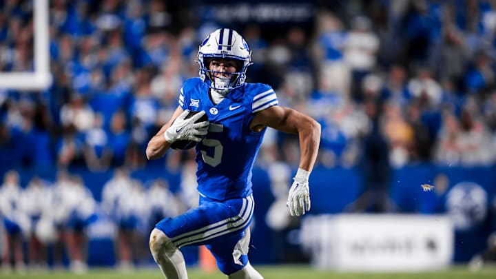 BYU WR Cody Hagen against WVU BYU WR Cody Hagen against WVU
