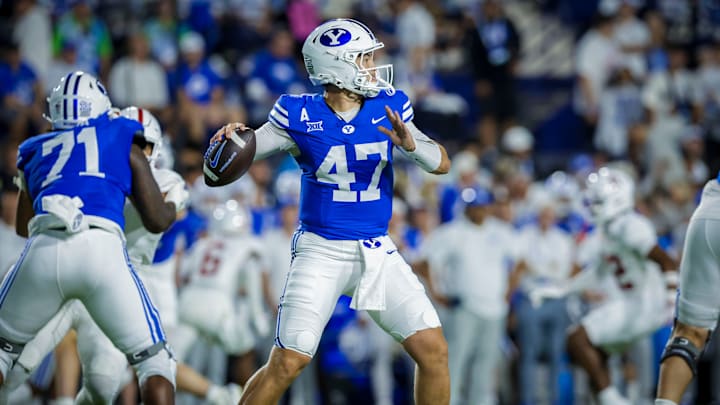 BYU quarterback Bear Bachmeier against Stanford
