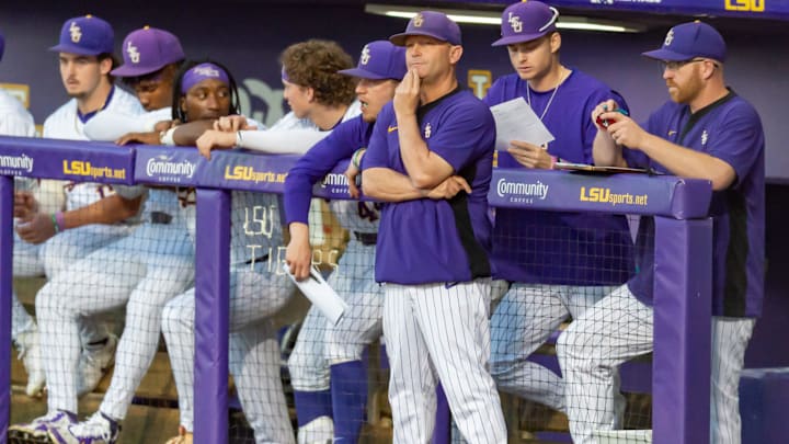 Tigers Head Coach Jay Johnson, LSU Tigers take on Louisianas Ragin Cajuns at Alex Box Stadium in Baton Rouge, LA. Tuesday, March 25, 2025. Tigers Head Coach Jay Johnson, LSU Tigers take on Louisianas Ragin Cajuns at Alex Box Stadium in Baton Rouge, LA. Tuesday, March 25, 2025.