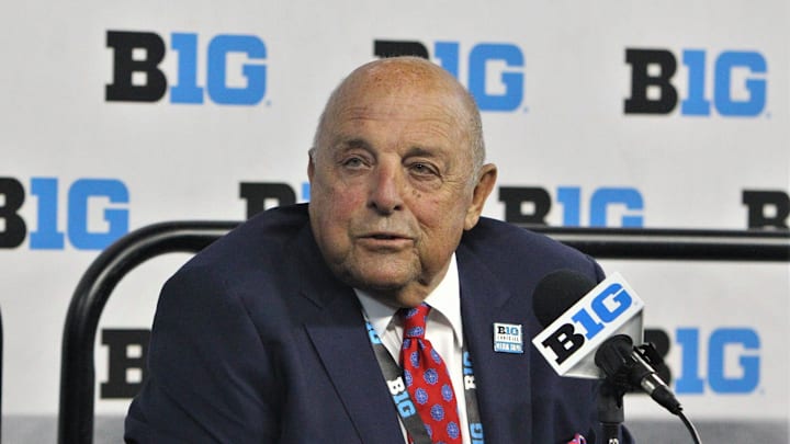 Former University of Wisconsin football coach and athletic director Barry Alvarez answer questions at the Big Ten football media day on Wednesday July 27, 2022 at Lucas Oil Stadium in Indianapolis. Alvarez is the Big Ten Conference Special Advisor for football.

Barry Alvarez July 27 2022