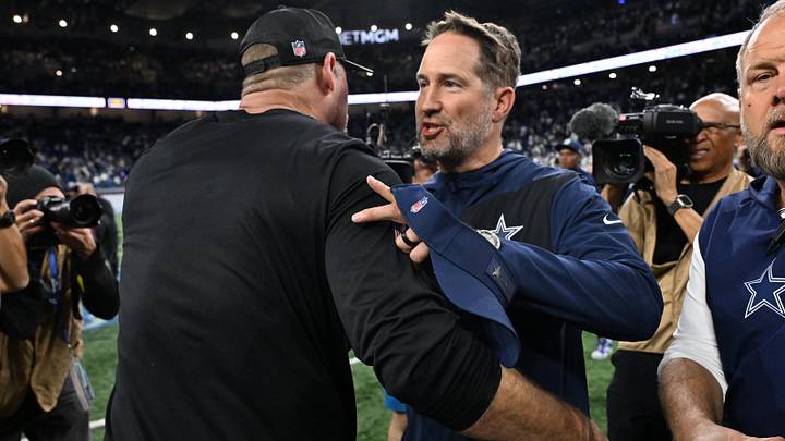 Detroit Lions head coach Dan Campbell and Dallas Cowboys head coach Brian Schottenheimer.