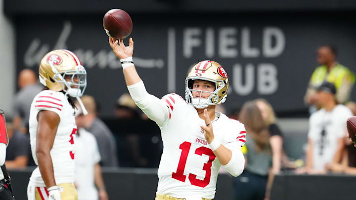 San Francisco 49ers quarterback Brock Purdy could miss the team's Week 2 game, moving the odds in a big way. San Francisco 49ers quarterback Brock Purdy could miss the team's Week 2 game, moving the odds in a big way.