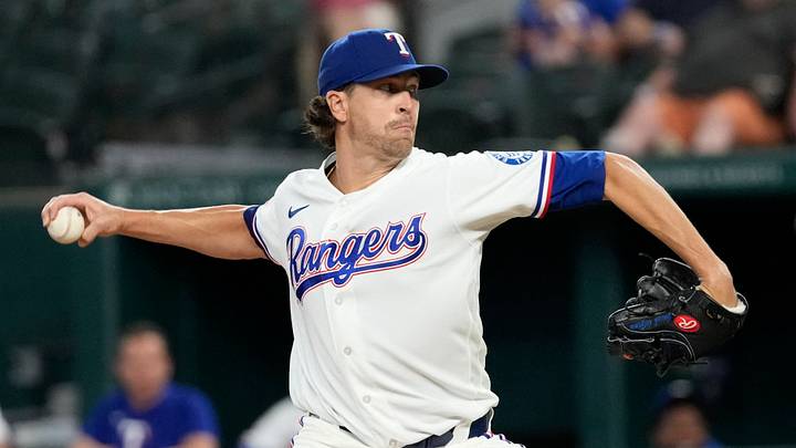 Texas Rangers starting pitcher Jacob deGrom. Texas Rangers starting pitcher Jacob deGrom.