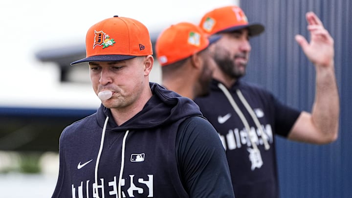 Detroit Tigers pitcher Tarik Skubal walks towards practice field during spring training on Wednesday, Feb. 11, 2026.