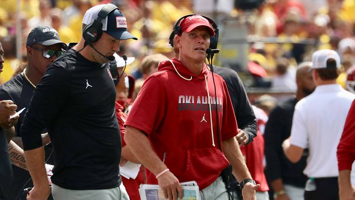 Oklahoma head coach Brent Venables looks on from the sideline during the first half against the Michigan Wolverines. Oklahoma head coach Brent Venables looks on from the sideline during the first half against the Michigan Wolverines.