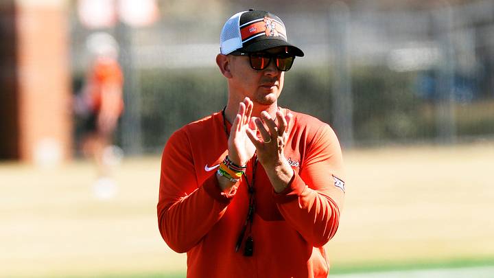 Oklahoma State football coach Eric Morris.