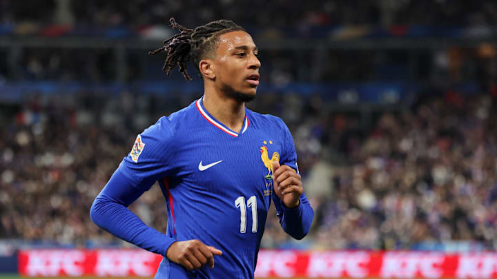 Bayern Munich winger Michael Olise in action for France during the international break.