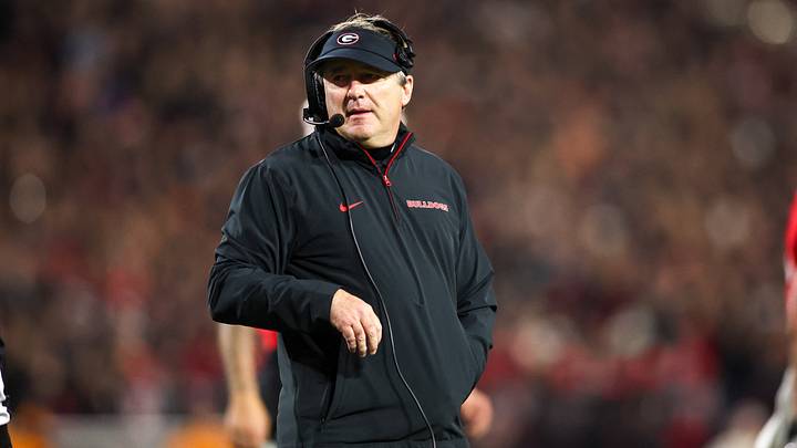 Nov 16, 2024; Athens, Georgia, USA; Georgia Bulldogs head coach Kirby Smart on the sideline against the Tennessee Volunteers in the second quarter at Sanford Stadium. Mandatory Credit: Brett Davis-Imagn Images