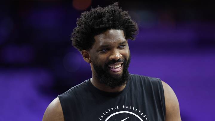 Philadelphia 76ers center Joel Embiid before game three of the second round of the 2026 NBA Playoffs against the New York Knicks at Xfinity Mobile Arena on May 8, 2026. Philadelphia 76ers center Joel Embiid before game three of the second round of the 2026 NBA Playoffs against the New York Knicks at Xfinity Mobile Arena on May 8, 2026.