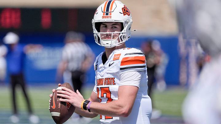 Oklahoma State quarterback Drew Mestemaker. Oklahoma State quarterback Drew Mestemaker.