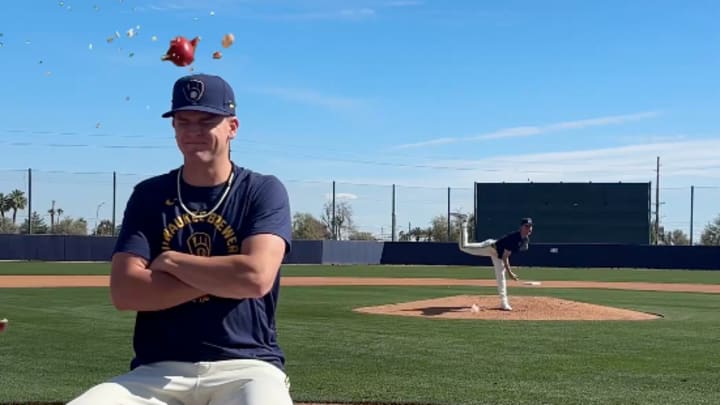 The Milwaukee Brewers did not, in fact, have two of their top young prospects perform this dangerous stunt.
