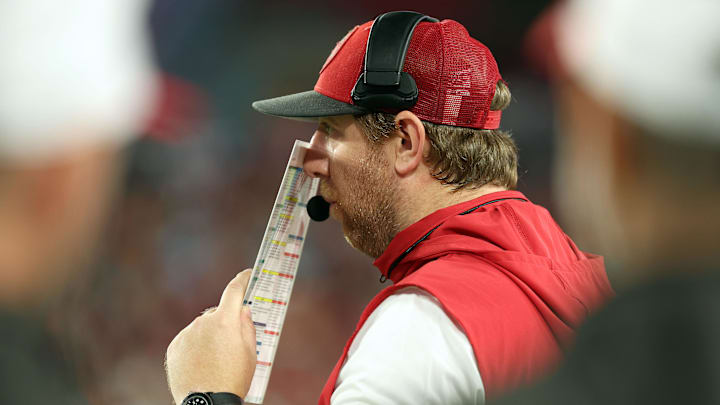 Aug 23, 2024; Tampa, Florida, USA; Tampa Bay Buccaneers offensive coordinator Liam Coen against the Miami Dolphins during the second quarter at Raymond James Stadium. Mandatory Credit: Kim Klement Neitzel-Imagn Images Aug 23, 2024; Tampa, Florida, USA; Tampa Bay Buccaneers offensive coordinator Liam Coen against the Miami Dolphins during the second quarter at Raymond James Stadium. Mandatory Credit: Kim Klement Neitzel-Imagn Images