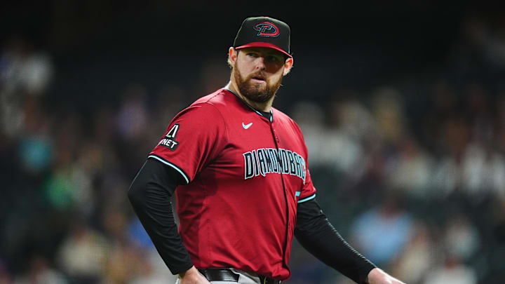 Sep 17, 2024; Denver, Colorado, USA; Arizona Diamondbacks starting pitcher Jordan Montgomery (52) leaves the mound in the fifth inning against the Colorado Rockies at Coors Field. Mandatory Credit: Ron Chenoy-Imagn Images