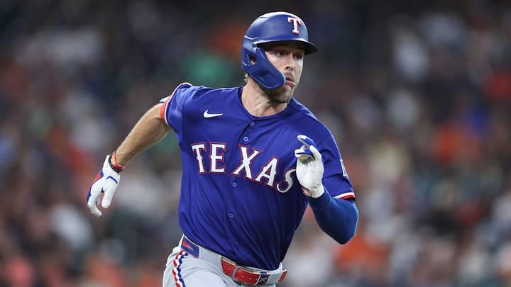 Texas Rangers center fielder Evan Carter. Texas Rangers center fielder Evan Carter.
